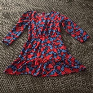 Sugarlips Red and Blue Floral Long Sleeve Dress
